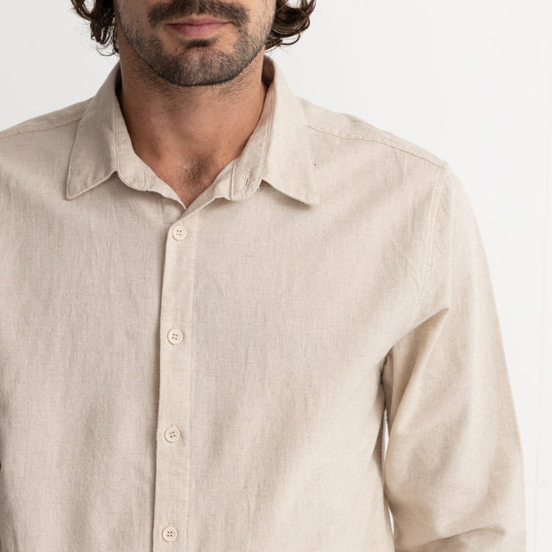 Rhythm Classic Linen LS Shirt - Sand