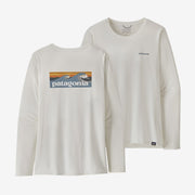 Patagonia W's L/S Cap Cool Graphic Shirt Waters - White