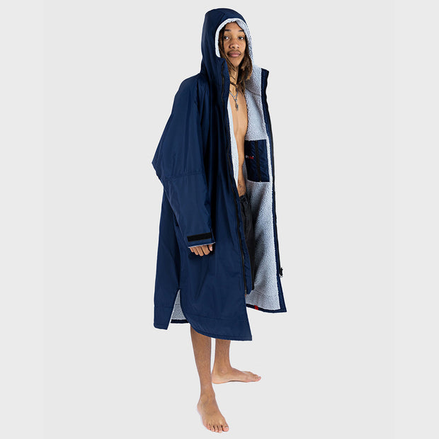 Dryrobe Advance Long Sleeve Change Robe V3 - Navy Blue/Grey