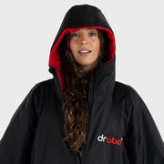 Dryrobe Advance Long Sleeve Change Robe V3 - Black/Red