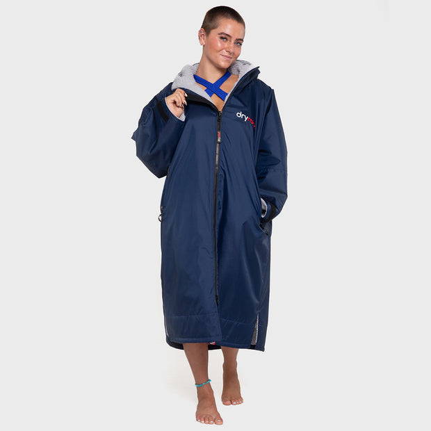 Dryrobe Advance Long Sleeve Change Robe V3 - Navy Blue/Grey