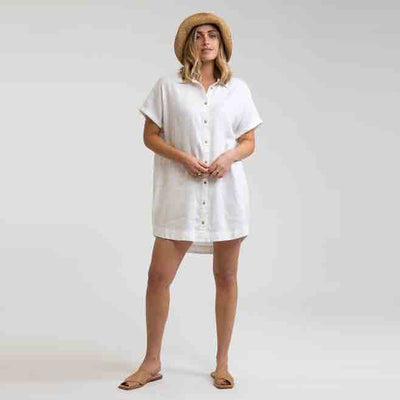 Rhythm Shirt Dress - White