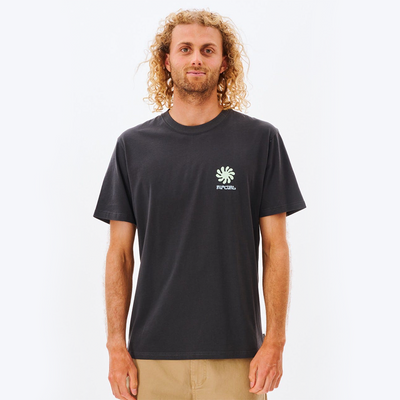 Rip Curl Saltwater Psych Stack Staple Tee - Washed Black