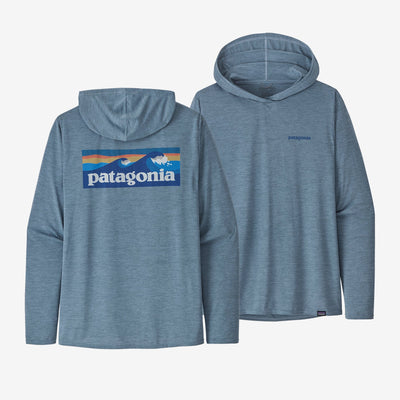Patagonia Men's Capilene® Cool Daily Graphic Hoody - Boardshort Logo: Light Plume Grey X-Dye