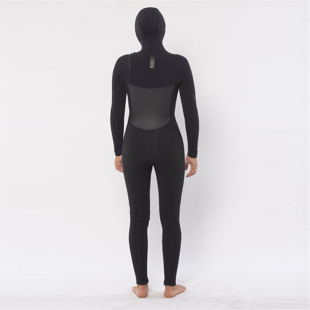 Sisstr Women's 7 Seas 5/4 Hooded Wetsuit - Solid Black