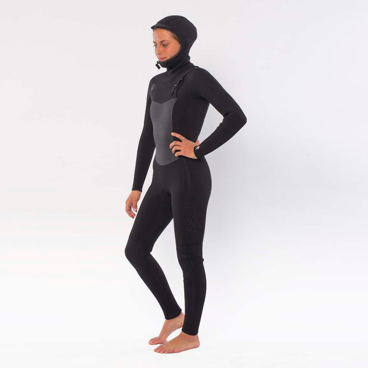 Sisstr Women's 7 Seas 6/5 Hooded Wetsuit - Black Heather