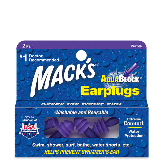 Mack's Aqua Block Ear Plugs - 2 Pair