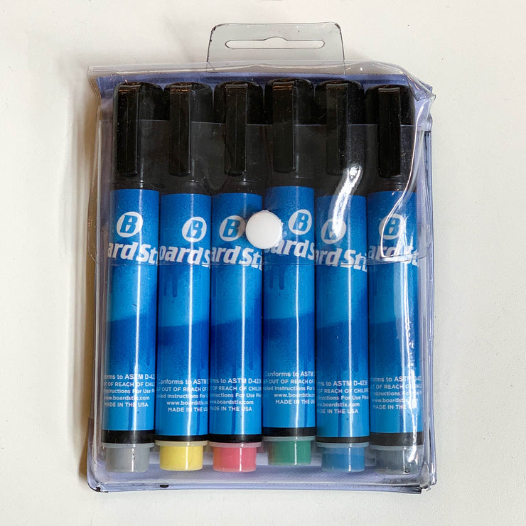 Boardstix Six-Pack Plastic Barreled Pens