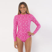 Sisstr Nui Long Sleeve One Piece Swim Suit - Pop Pink