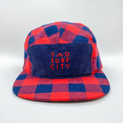 STG 5-Panel Plaid TO Surf City Hat - Red/Navy