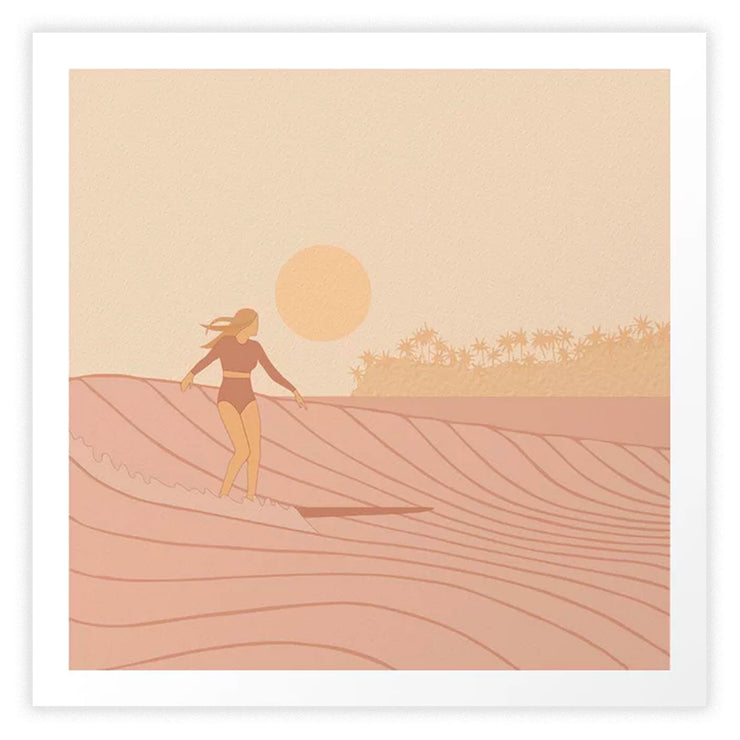 Sunset Surf in Ceylon Art Print