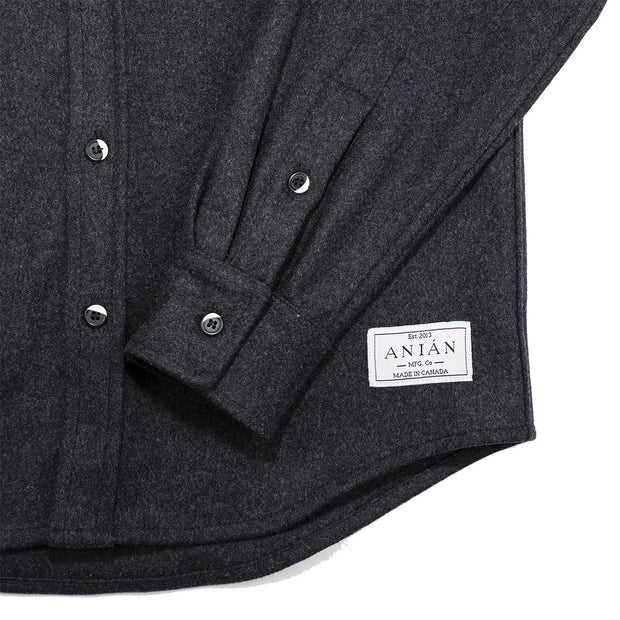 Anián Men's Melton Wool Shirt - Charcoal