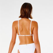 Rip Curl Premium Surf Banded Fixed Tri Bikini Top - White