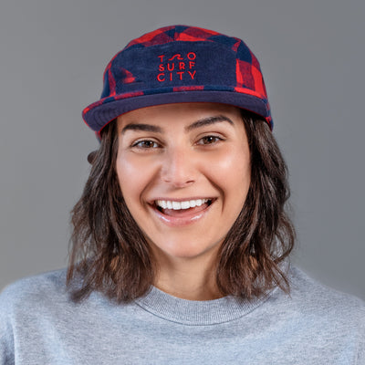 STG 5-Panel Plaid TO Surf City Hat - Red/Navy