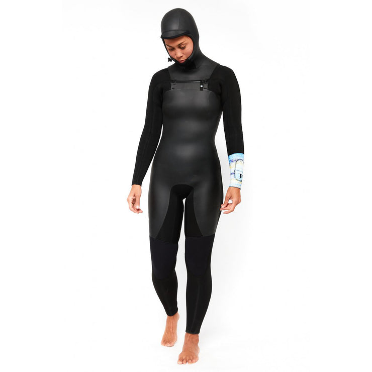 Kassia+Surf Sea Caves 5/4mm Hooded Chest Zip Full Suit